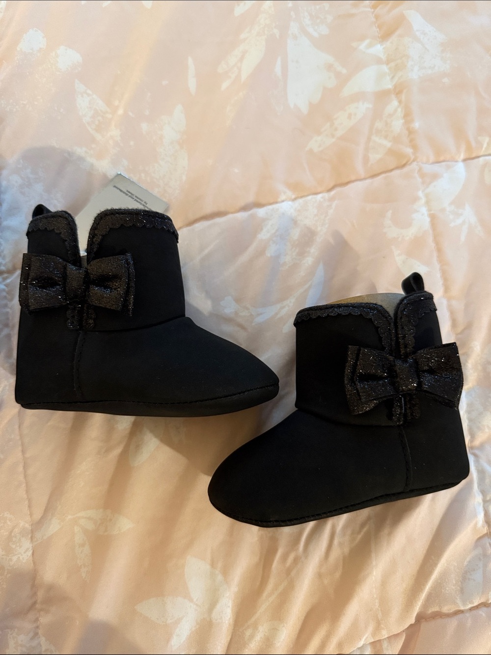 Badgley mischka black baby boots